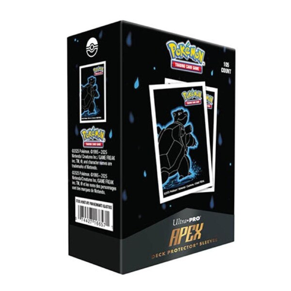 Pokemon Neon Kanto 105ct APEX Deck Protector Sleeves Blastoise