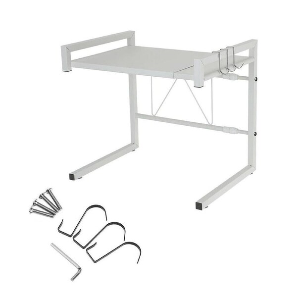 Microwave Shelf Kitchen Organiser Oven Rack Storage Metal Cabinet Shelving White