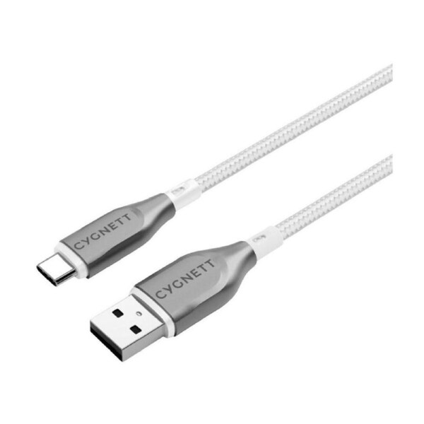 Cygnett Armoured 1m USB-C to USB-A Cable (White)