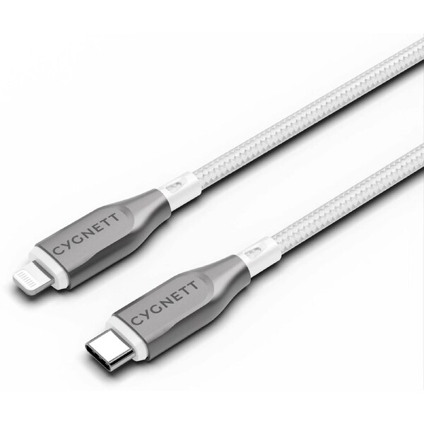 Cygnett Armoured 1m Lightning to USB-C Cable (White)