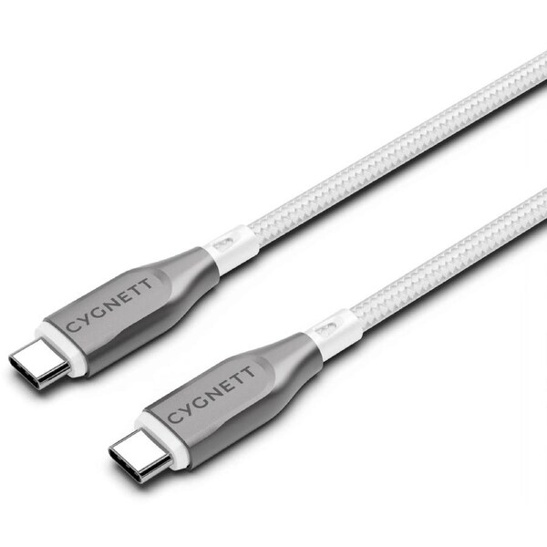 Cygnett Armoured 1m USB-C to USB-C Cable (White)