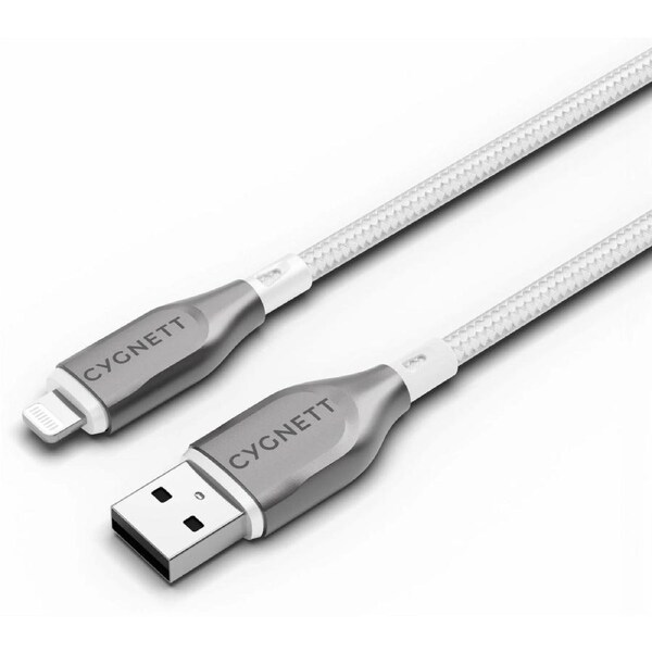 Cygnett Armoured 2m Lightning to USB-A Cable (White)