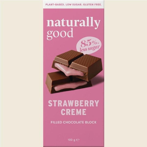 Naturally Good Filled Chocolate Block Strawberry Creme 15x100g