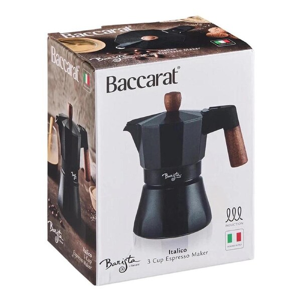 Baccarat Barista Italico Induction 3 Cup Espresso Maker - Flavorsome Coffee - Produces Rich Coffee