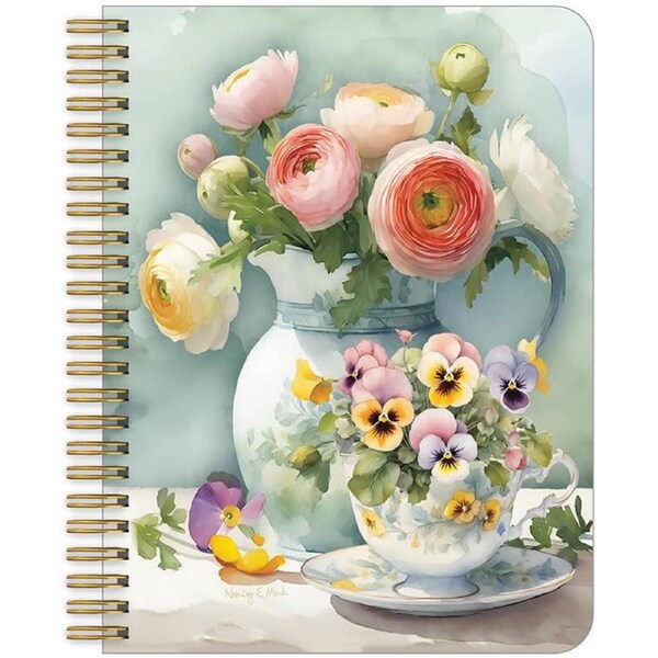 Legacy Spiral Note Book Violets & Roses Writing Medium Notebook