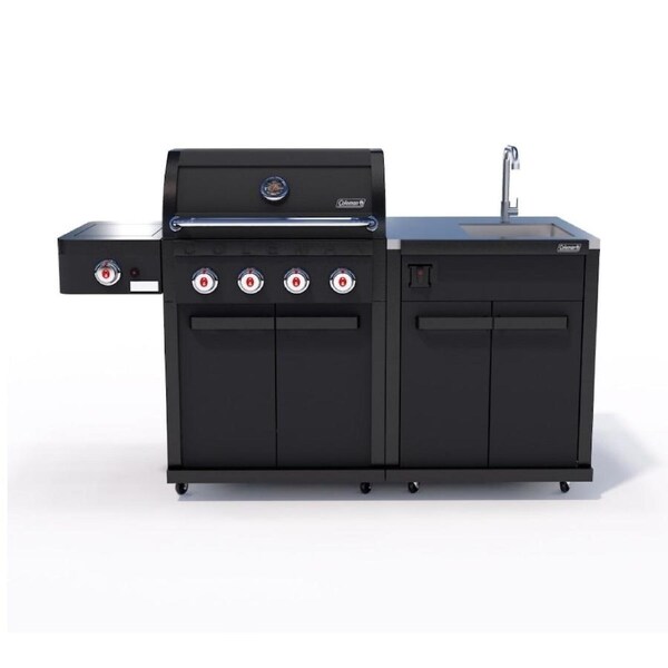 Coleman Revolution 4 Burner Kitchen with Sink Module - Matt Black