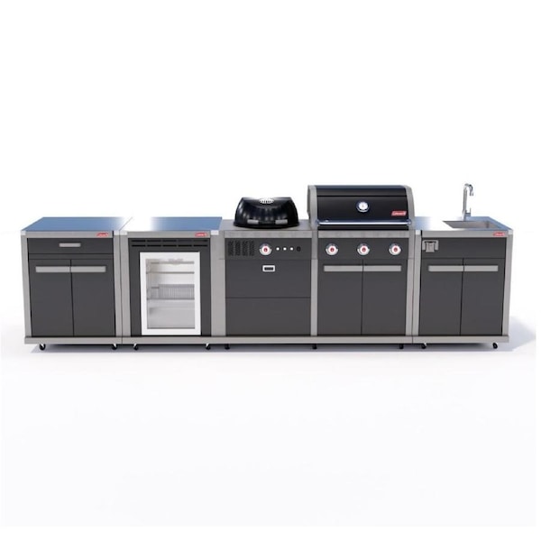 Coleman Revolution Dual Fuel Kitchen/Sink Fridge & Storage Modules - Black Gloss