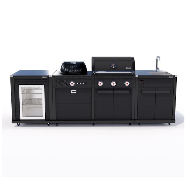 Coleman Revolution Dual Fuel Kitchen with Sink and Fridge Modules - Matt Black