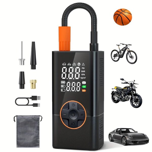 Portable Tire Inflator with Dual Screen