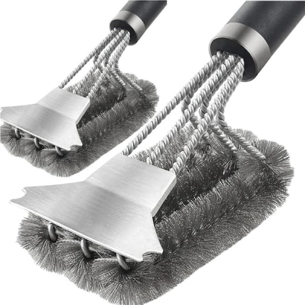 2PCS Grill Brush Scraper Silver