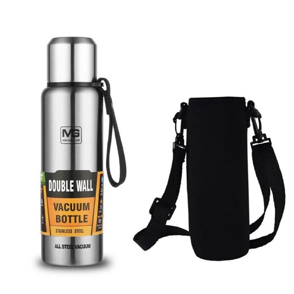 1000ml Stainless Steel Thermos Bottle Silver