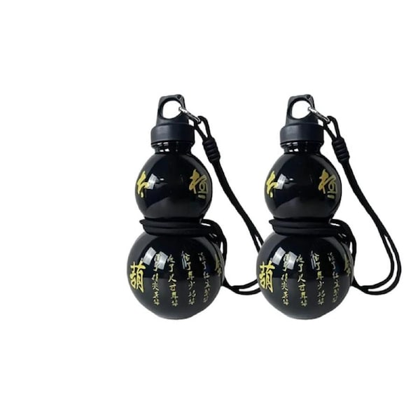 2pcs 800ml Gourd Water Bottle Black