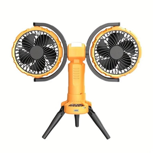 Dual-Head Rechargeable Desk Fan with 4-Speed Control