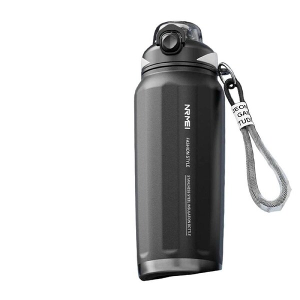 1000ML One Button Open Thermos Bottle Black