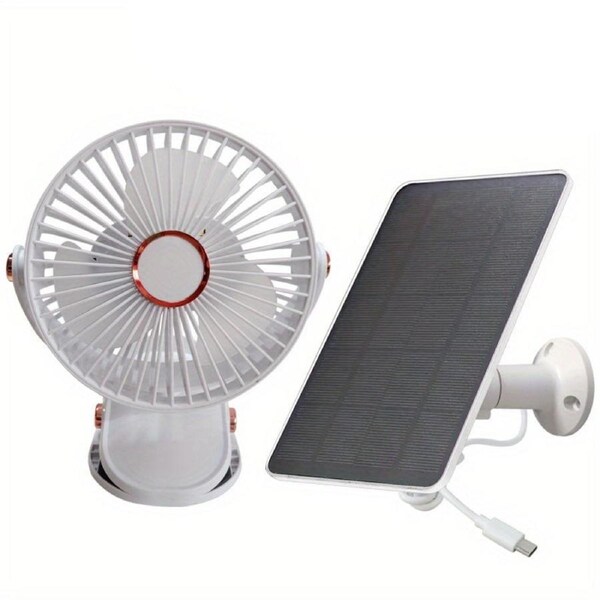 Solar Battery Camping Fan with Light Rechargeable