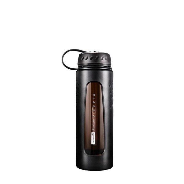 1000ML Heat-Resistant Glass Water Cup Black
