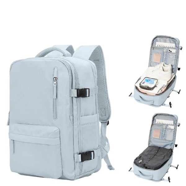 Vacuum Compression Laptop Backpack Blue