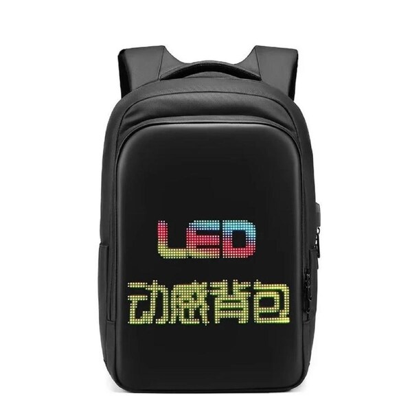 LED Display Laptop Backpack Black