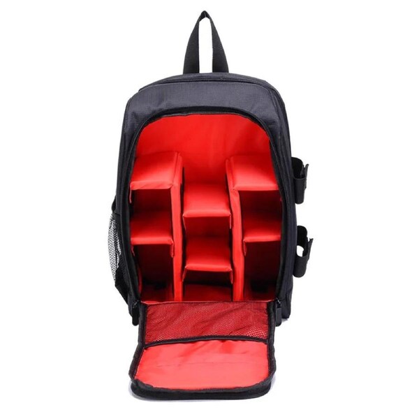 Camera Backpack Laptop Compartment Red