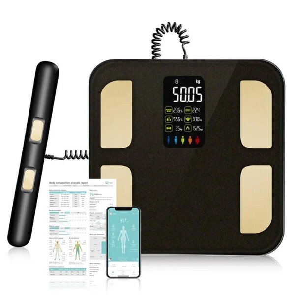 Smart Bioimpedance Scale with Hand Black