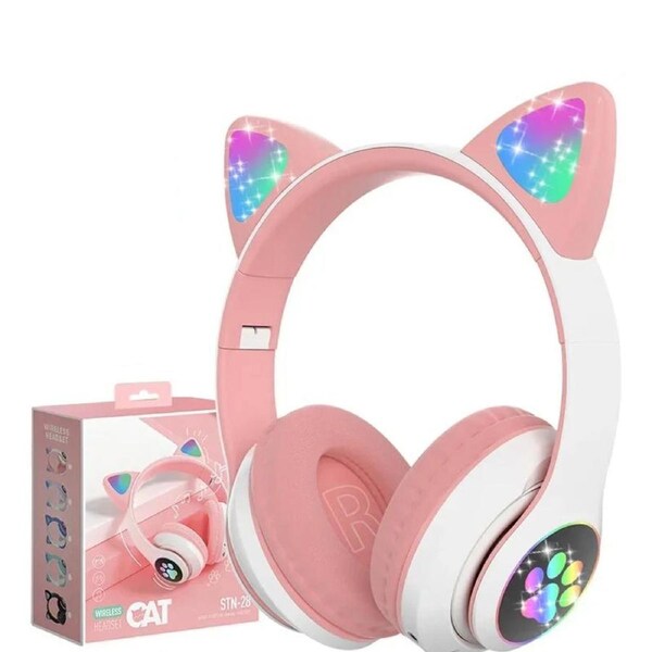 Wireless Cat Ears Headphone Pink