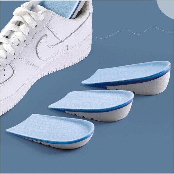 3 Pairs Height Increase Insole TPE Silicone Gel Heighten Lift Half Shoes Pad Men Women