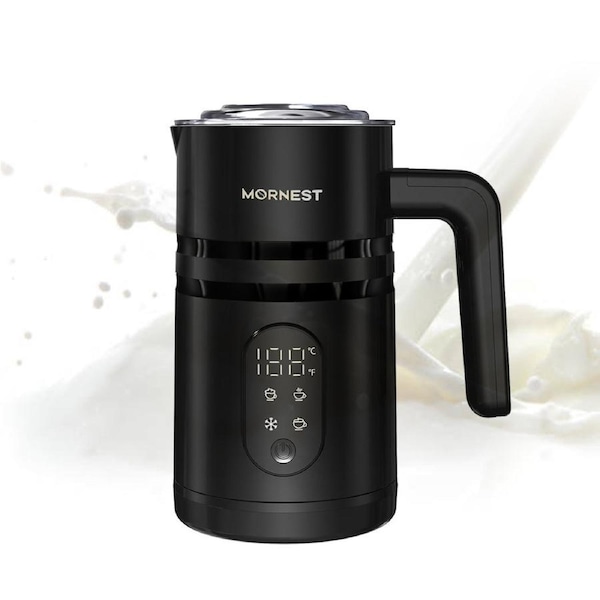 Mornest 4-in-1 Electric Milk Frother, 350ML Automatic Coffee Frother with Digital Display, 2-Min Quick Foaming for Coffee, Latte, Hot Chocolate, Hot Chocolate, Cappuccino, Macchiato