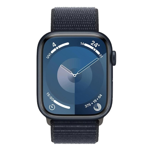 Apple Watch Series 9 GPS + Cellular 45mm Midnight Aluminum Case w/ Midnight Sport Loop Black