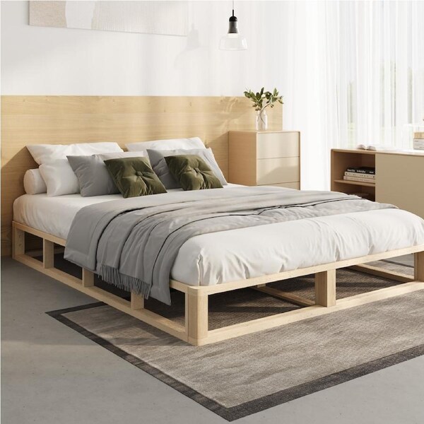 Oikiture Bed Frame Queen Double King Single Bed Base Wooden Platform Cage-like Double