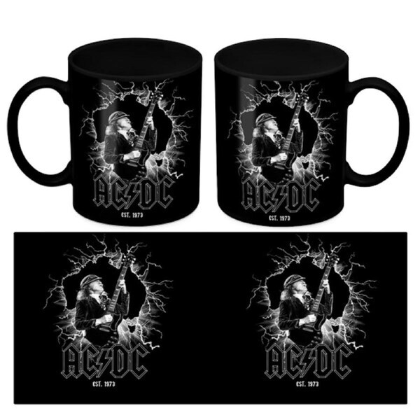 ACDC Ceramic Coffee Mug Cup Aussie Lightning Design
