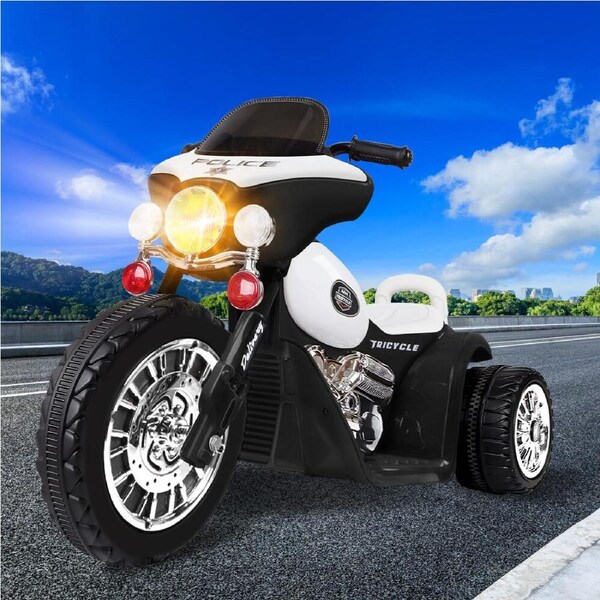 ALFORDSON Kids Ride On Car Electric Motorcycle 25W Motor Light Harley-Inspired Black