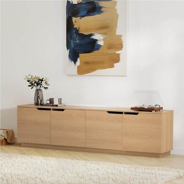 Oikiture TV Cabinet Wooden Entertainment Unit Stand 180cm