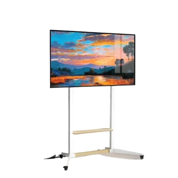 Height Adjustable Steel TV Stand on Wheels - Heavy Duty Mobile Floor Mount Cart for 40?100 Inch TVs, 100kg Capacity