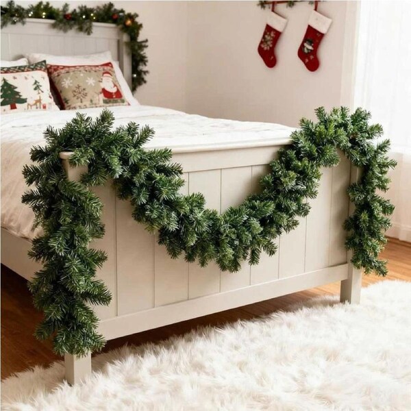 270cm Christmas Garland Artificial Xmas Wreath Tree Christmas Decoration, Xmas Garland