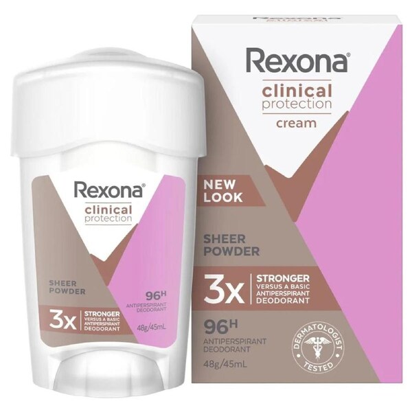 Rexona Women Clinical Protection Antiperspirant Cream Sheer Powder - 45ml