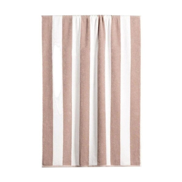 Canningvale Terry Pool/Beach Towel Cabana Stripe Sand Beige 80x160cm