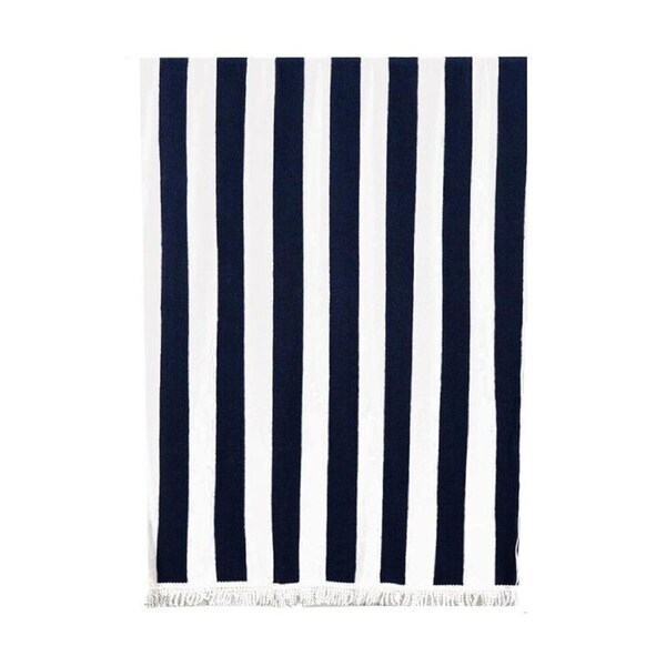 Canningvale Extra Large Cabana Grande Terry Beach Towel Navy 100x180cm