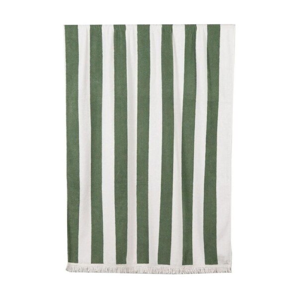 Canningvale Extra Large Cabana Grande Terry Beach Towel Olive 100x180cm
