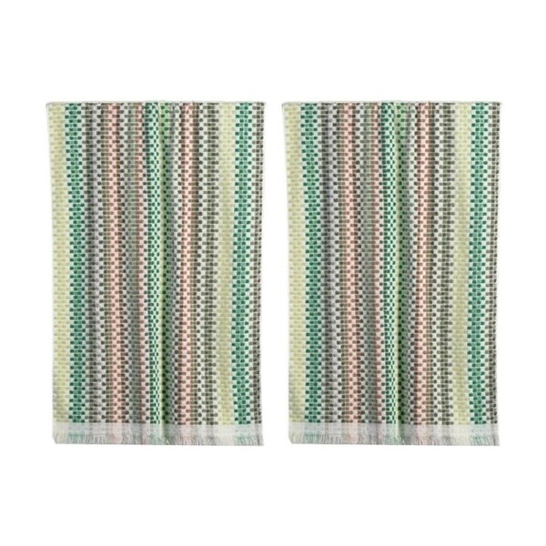 2PK Canningvale Positana Terry Beach Towel Checkers Olive Green 80x160cm
