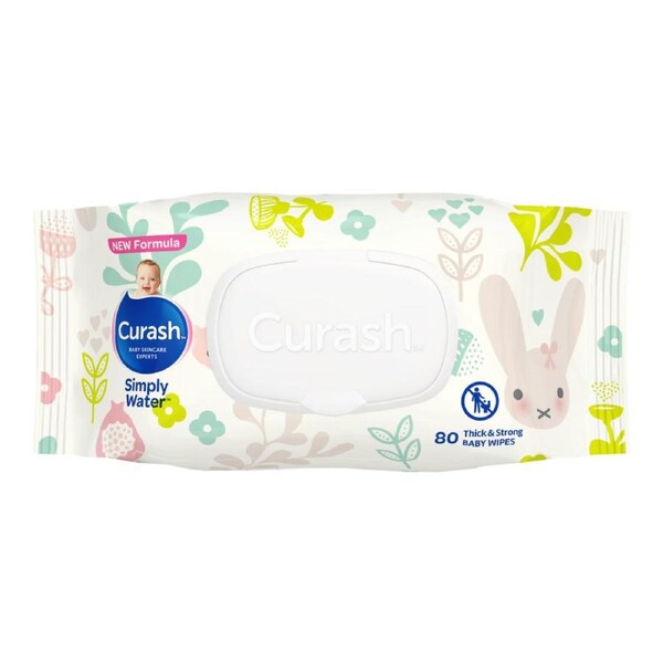 Curash Simply 99% Water Baby Wipes Nursery Designs Limited Edition Pack of 80's