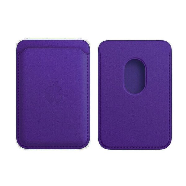 Purple For Magsafe iPhone 16 15 14 13 12 Pro Max Card Holder Pocket Leather Wallet