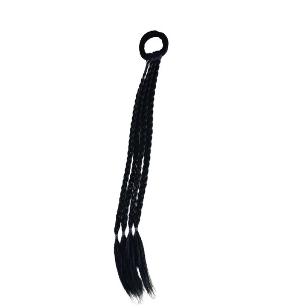 Plaited Ponytail Extension - Mini - Black - 12"