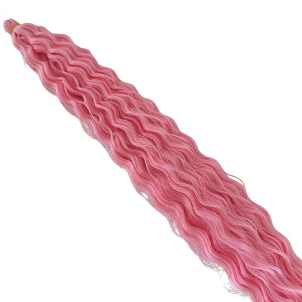 Wavy Braiding Hair - Pink - 20" / 80g