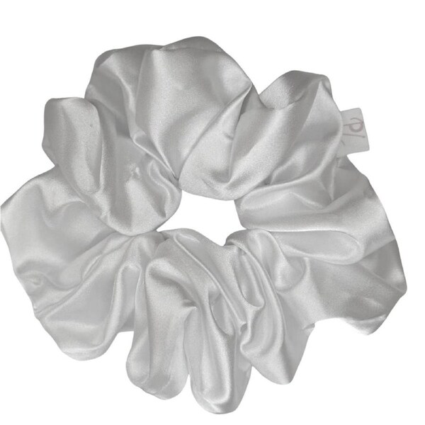 White XL Satin Scrunchie