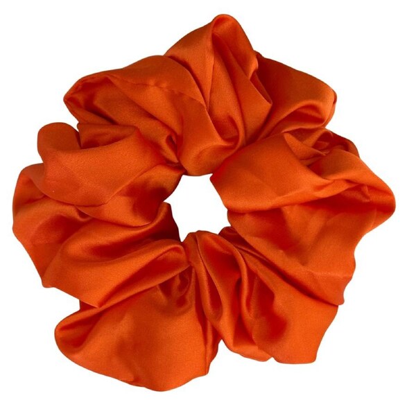Orange XL Satin Scrunchie