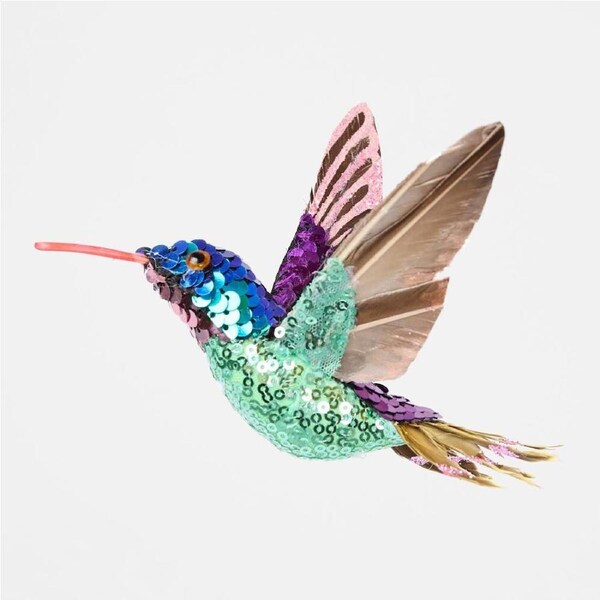 Chassi Sequin Hummingbird Tree Decoration 17cm
