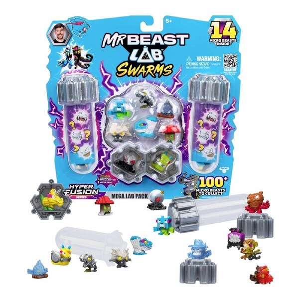 Mr Beast Lab Swarms Hyper Fusion Series Mega Lab 14 Figure Pack (Cybersaurus)