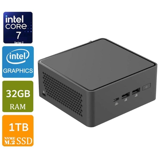 [RNUC15CRHC700004I-P6] Asus NUC 15 Pro Tall Intel Core 7 240H 32GB RAM, 1TB SSD, W11P Mini PC