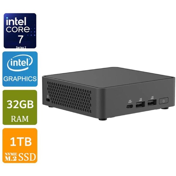 [RNUC15CRKC700004I-N6] Asus NUC 15 Pro Slim Intel Core 7 240H 32GB RAM, 1TB SSD Mini PC