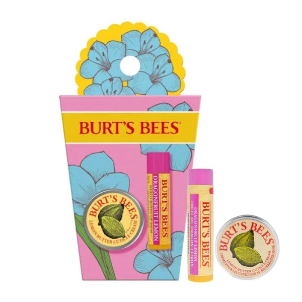 Burt's Bees Spring Surprise Dragonfruit Lemon Lip Balm & Cuticle Butter Duo Set